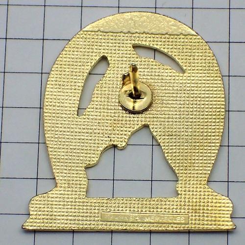 ピンバッジ・馬の蹄鉄と茶色い馬◇フランス限定ピンズ◇レアな