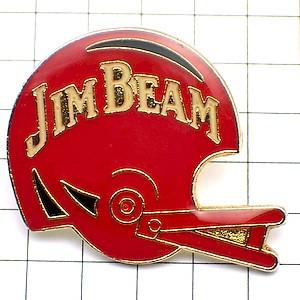 ピンバッジ・アメフト酒ジムビームのヘルメット赤 JIM-BEAM◇フランス