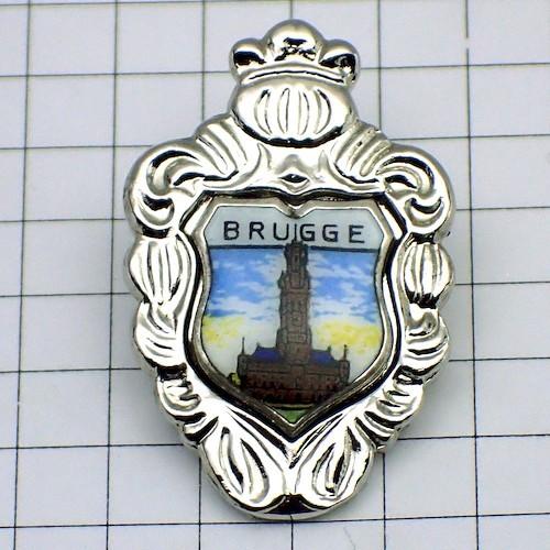 ピンバッジ・銀色の紋章ベルギー国◇フランス限定ピンズ◇レアな