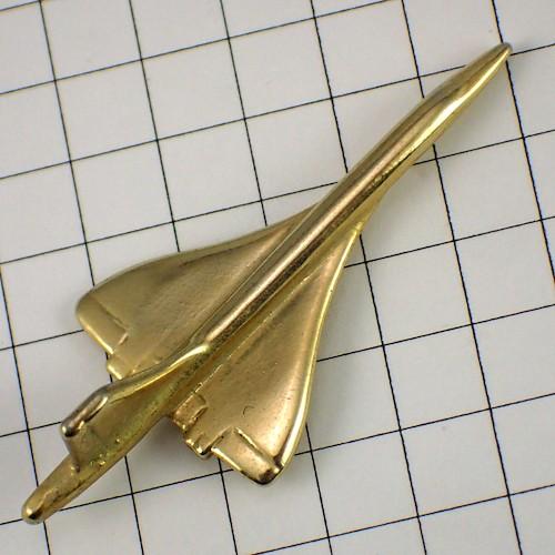 ピンバッジ・金色コンコルド音速飛行機 CONCORDE AIR-FRANCE BRITISH