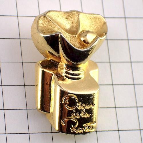 ピンバッジ・オスカル香水壜ゴールド金色 OSCAR-DE-LA-RENTA◇フランス