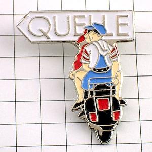ピンバッジ・バイク二人乗りオートバイ二輪◇フランス限定ピンズ◇レア