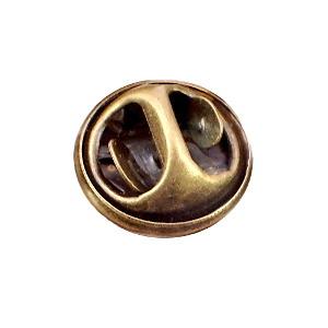 ピンバッジ◇数字「4」アンティーク真鍮色 ブロンズ色 ピンバッチ