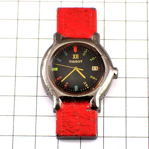 ピンバッジ・ティソーの腕時計ベルト赤 TISSOT SWISS◇フランス限定