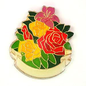 ピンバッジ・バラの花いろとりどりローズ薔薇◇フランス限定ピンズ