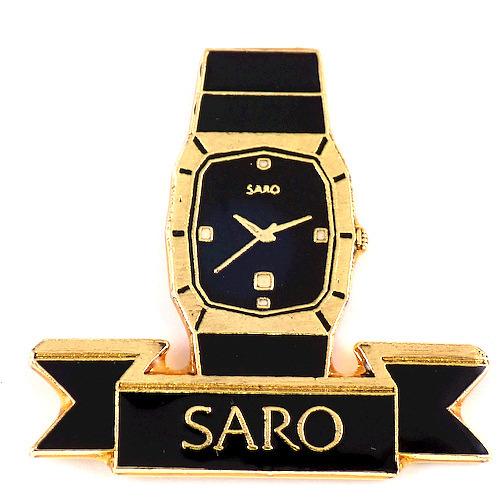 ピン記章・浅ぐろいウオッチスイス連邦のサロ社 SARO SWISS SARO-GEM SAPHIR-SCHMUCKUHREN◆フランス共和国押さえるピンズ◆レアなヴィンテージものいの一番記章 コレクション、趣味-ビンテージおもちゃ-楽器、手芸、コレクション