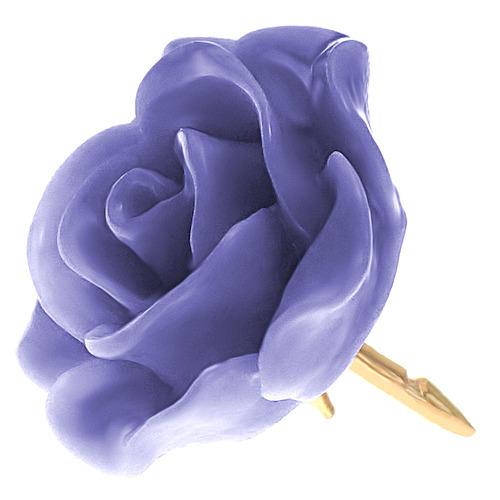 ピンバッジ◇ウィステリア 紫色 バラの花 ばら ローズ 薔薇 ピンズ