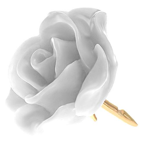 ピンバッジ◇ホワイト 白色 バラの花 ばら ローズ 薔薇 ピンズ