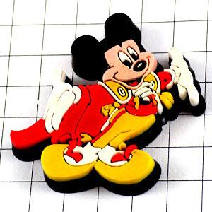 ピンバッジ・ミッキーマウス両手を広げるディズニーゴム製◇フランス