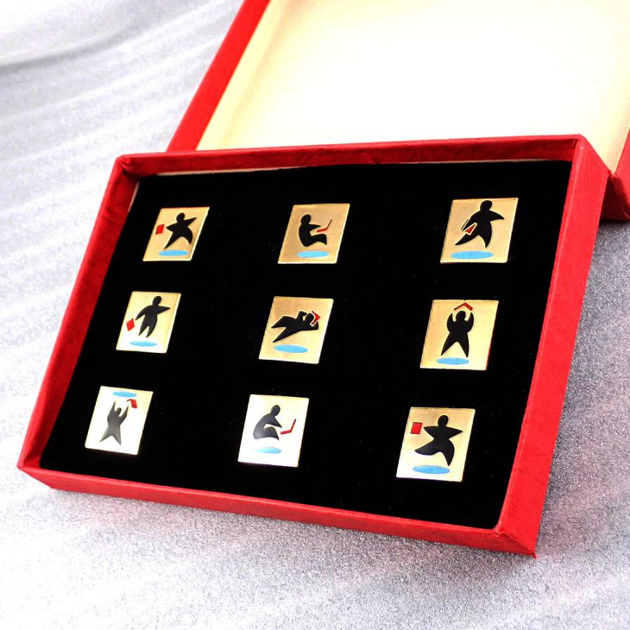 ピンバッジ・TOSHIBAの赤いマーク/東芝9個箱付き◇フランス限定ピンズ