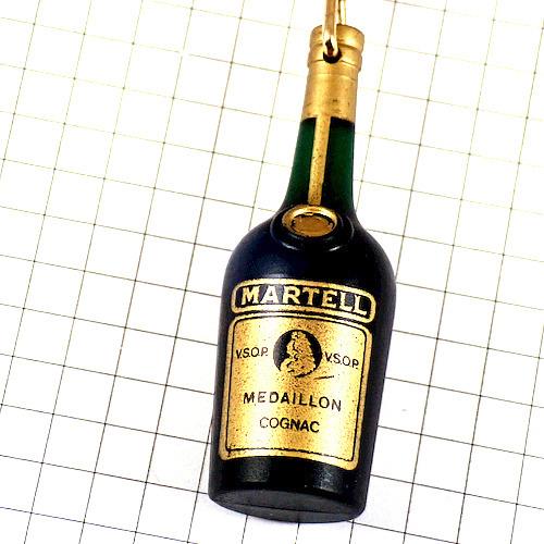 キーホルダー・ルイ14世横顔コニャック酒マーテル瓶型◇フランス限定