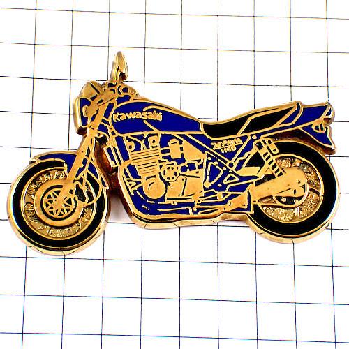 ピンバッジ・カワサキ青いゼファー1100バイク二輪◇フランス限定ピンズ