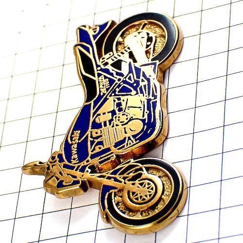 ピンバッジ・カワサキ青いゼファー1100バイク二輪◇フランス限定ピンズ