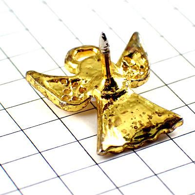 ピンバッジ・金色ゴールドの天使エンジェル小さな翼◇フランス限定
