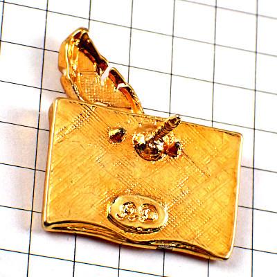ピンバッジ・金色の本ユーゴー羽根ペン文具◇フランス限定ピンズ◇レア
