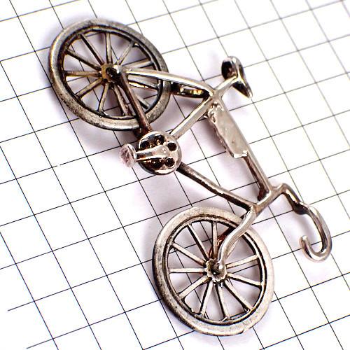 ピンバッジ・自転車シルバー銀色タイヤ可動式◆フランス限定ピンズ◆レアなヴィンテージものピンバッチ 【ボンドラア】