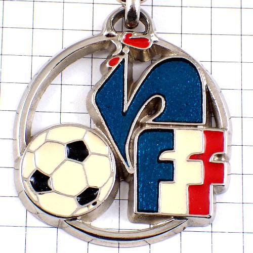 キーホルダー・サッカー球ニワトリ雄鶏 FFF FEDERATION-FRANCAISE-DE