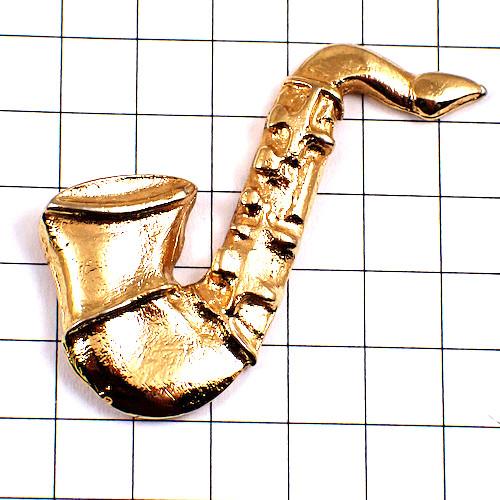 ピンバッジ・サックス音楽サクソフォン管楽器ゴールド金色◇フランス