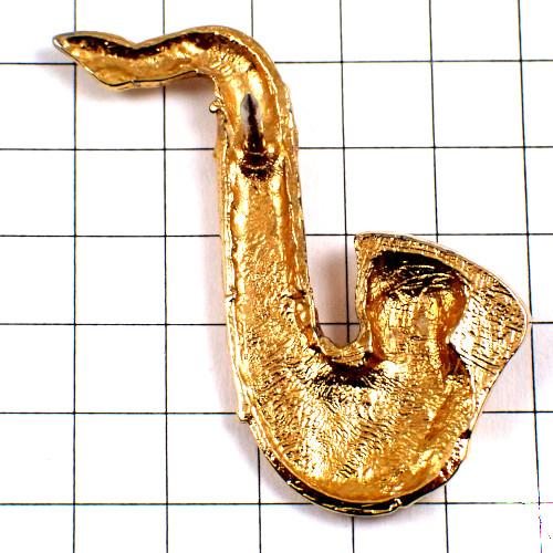 ピンバッジ・サックス音楽サクソフォン管楽器ゴールド金色◇フランス