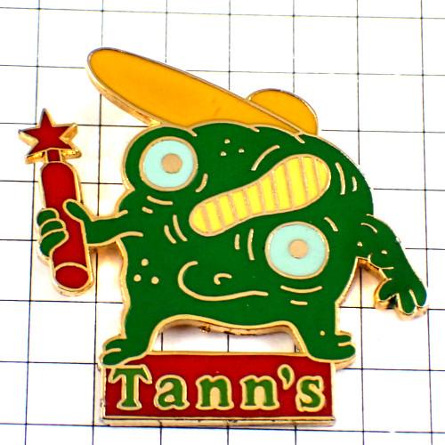 ピンバッジ・タン緑色の宇宙人ダイナマイト星◇フランス限定ピンズ
