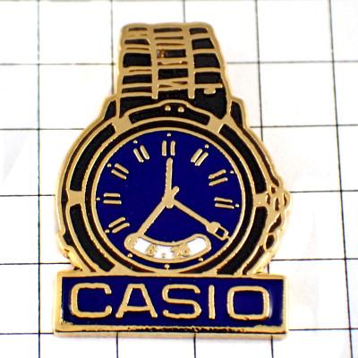 ピンバッジ・カシオの腕時計ブルー紺色 CASIO JAPAN◇フランス限定