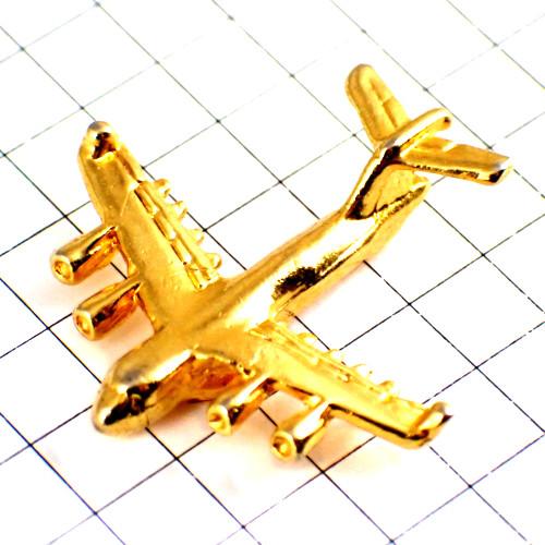 ピンバッジ・金色の飛行機ゴールド立体型◇フランス限定ピンズ◇レアな