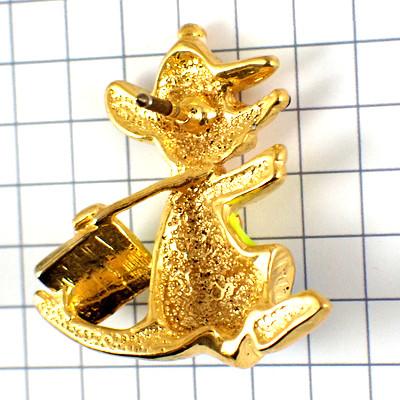 ピンバッジ・緑色のポシェットねずみネズミ鼠◇フランス限定ピンズ