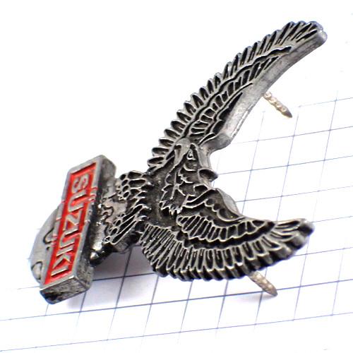 ピンバッジ・スズキ鷲イーグル地球ピューター製◇フランス限定ピンズ