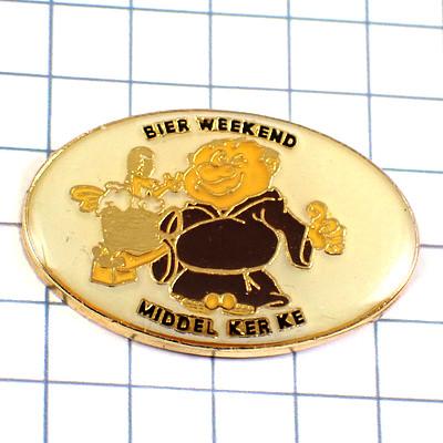 ピンバッジ・ベルギー神父さんビールの週末お酒◇フランス限定ピンズ