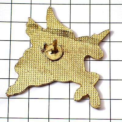 ピンバッジ・ユニコーン虹色のたてがみ白い馬ペガサス翼◇フランス限定