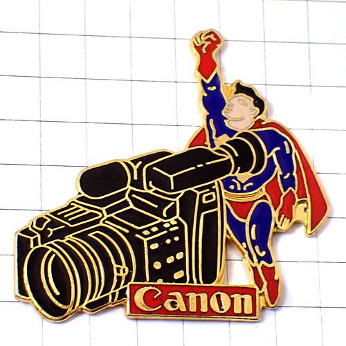 ピンバッジ・スーパーマン映画キャノンのビデオカメラ撮影◇フランス