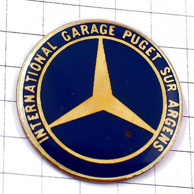 ピンバッジ・ベンツ車エンブレム丸ロゴ紺色 PUGET MERCEDES-BENZ