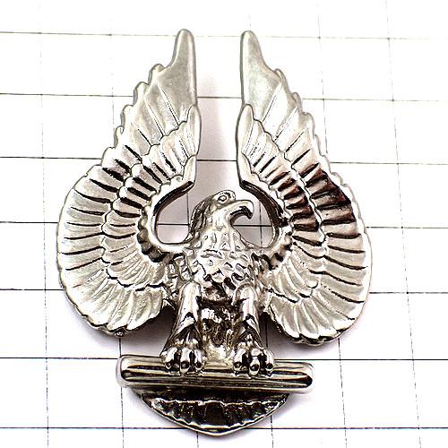 ピンバッジ・鷲イーグル鳥わし銀色シルバーピューター製◇フランス限定