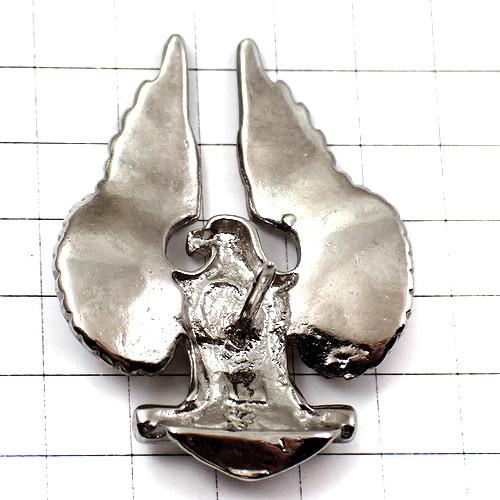 ピンバッジ・鷲イーグル鳥わし銀色シルバーピューター製◇フランス限定