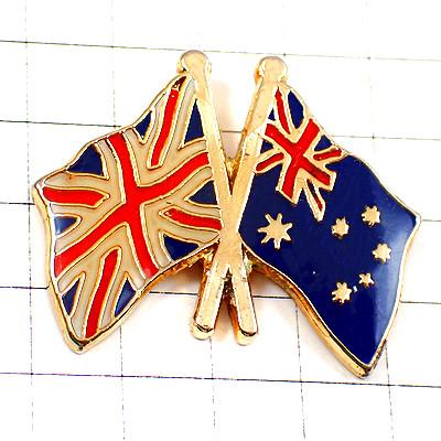 ピンバッジ・オーストラリア交差する国旗イギリス英国ユニオンジャック