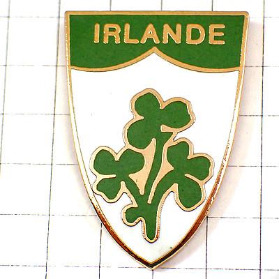 ピンバッジ・アイルランド三つ葉のクローバー紋章 RUGBY IRLANDE