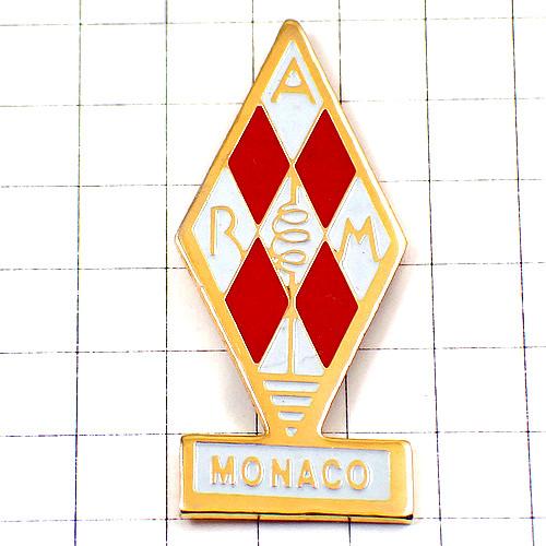 ピンバッジ・モナコ紋章の赤白模様ARMひし形◇フランス限定ピンズ