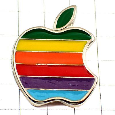 ピンバッジ・アップル虹色マッキントッシュコンピュータ林檎 APPLE