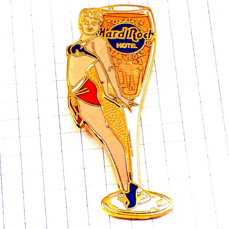 ピンバッジ・ハードロックカフェ水着のセクシー女の子ビール酒/USA