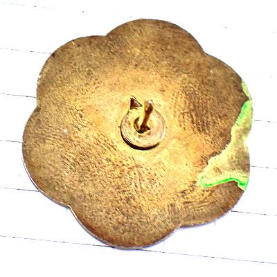 ピンバッジ・みどり色の花フィルダー手芸用品◇フランス限定ピンズ