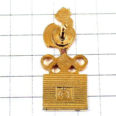 ピンバッジ・ニワトリ五輪オリンピック雄鶏トリコロール青白赤 BIS