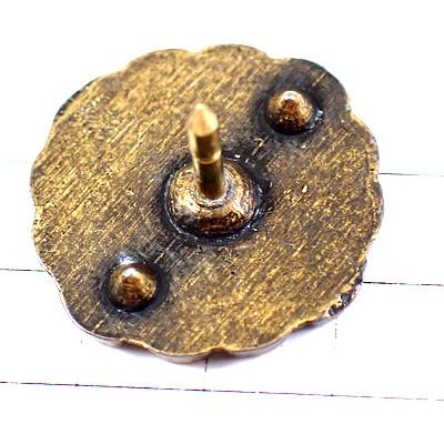 ピンバッジ・アルファベット「C」ブロンズ色アンティーク真鍮色