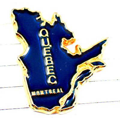 ピンバッジ・ケベック州カナダ青い地図型モントリオール QUEBEC MAP