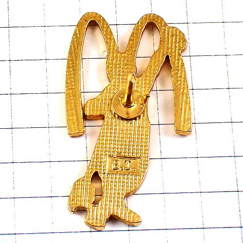 ピンバッジ・マクドナルドのドナルド掃除中Mゴールド金色 RONALD MC