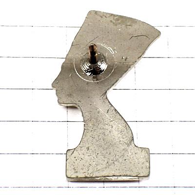 ピンバッジ・古代エジプト女王ネフェルティティ銀色プラスチック製
