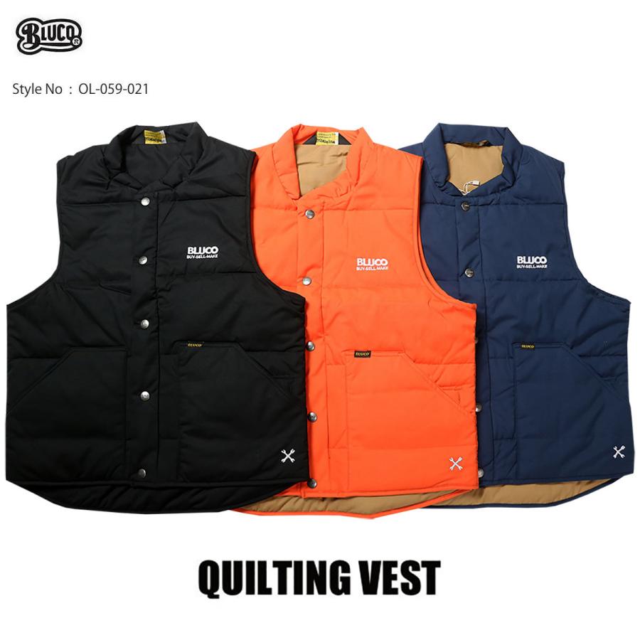 BLUCO(ブルコ) OL-059-021 QUILTING-VEST 3色(ブラック・ネイビー