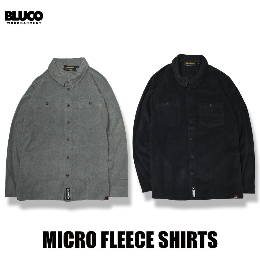 BLUCO(ブルコ) OL-076-022 MICRO FLEECE SHIRTS 2色(BLK/GRY) BLUCO（ブルコ） OL-076-022 MICRO FLEECE SHIRTS 2色(BLK/GRY)☆送料