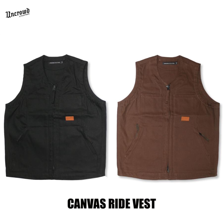 ☆セールプライス!! UNCROWD(アンクラウド) UC-107-022 CANVAS RIDE VEST 全2色(ブラック・ブラウン) ☆セールプライス!!☆UNCROWD(アンクラウド) UC-107-022 CANVAS RIDE