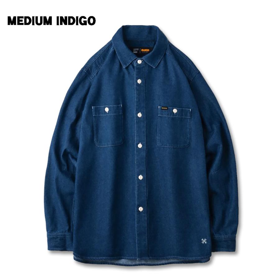 BLUCO(ブルコ) OL-11-001 8OZ DENIM WORK SHIRTS 3色(LIGHT INDIGO/BLACK/MEDIUM INDIGO) BLUCO（ブルコ） OL-11-001 8OZ DENIM WORK SHIRTS 3色(LIGHT INDIGO