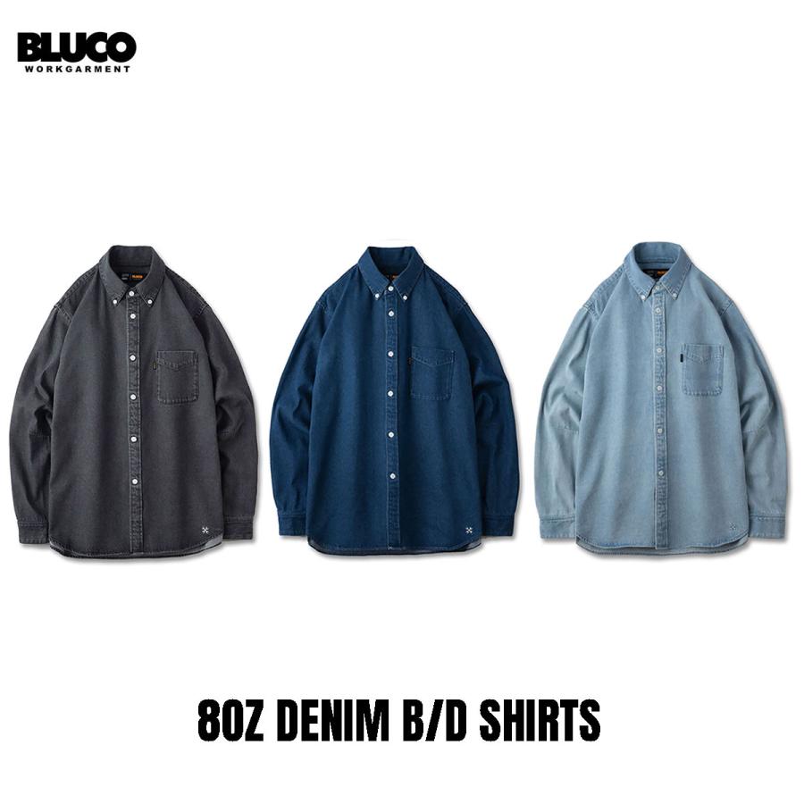BLUCO(ブルコ) OL-11-002 8OZ DENIM B/D SHIRTS 3色(BLACK/MEDIUM INDIGO/LIGHT INDIGO) BLUCO（ブルコ） OL-11-002 8OZ DENIM B/D SHIRTS 3色(MEDIUM INDIGO